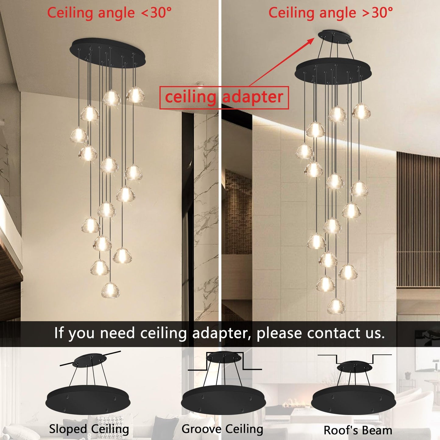 dolria extra-long black LED staircase chandelier, 118", adjustable modern linear fixture.