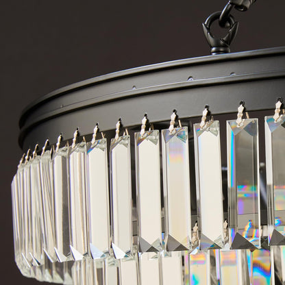 28" black modern crystal chandelier, K9 crystals, adjustable large dining/bedroom/foyer light.