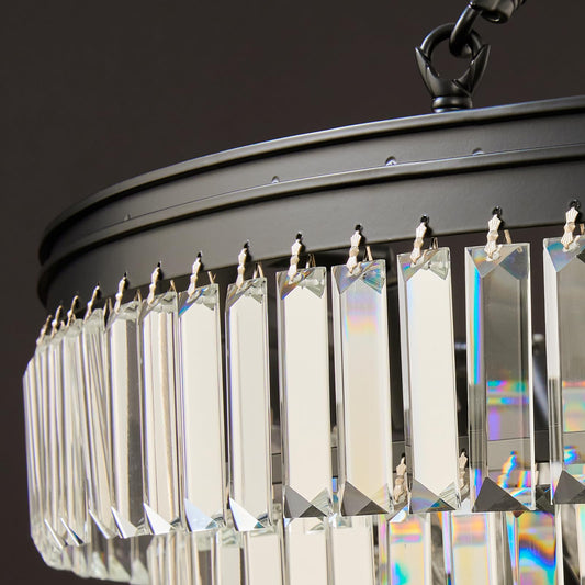 28" black modern crystal chandelier, K9 crystals, adjustable large dining/bedroom/foyer light.