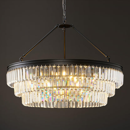 28" black modern crystal chandelier, K9 crystals, adjustable large dining/bedroom/foyer light.