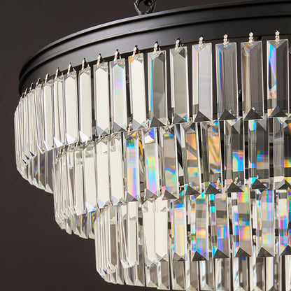 28" black modern crystal chandelier, K9 crystals, adjustable large dining/bedroom/foyer light.